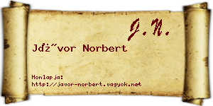 Jávor Norbert névjegykártya