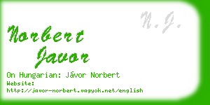 norbert javor business card