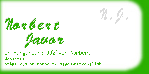 norbert javor business card